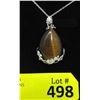 Image 1 : Large Tigers Eye Pendant with Chain