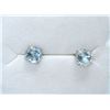 Image 1 : New 2.5 CT Blue Topaz Sterling Silver Stud Earring
