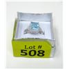 Image 2 : Blue Topaz & Diamond Sterling Silver Ring