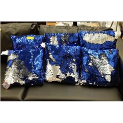 6 New Colour Shifting Shimmer Pillows -Blue/Silver