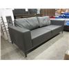 Image 1 : New European Grey Leather Sofa by SofaLab