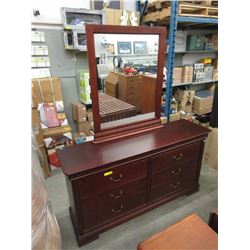 6 Drawer Mirrored Dresser - 18" x 64" x 34" tall