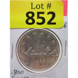 1966 Canadian 80% Silver Dollar Voyageur Coin