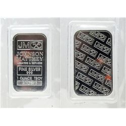 Uncut Sheet of Ten Johnson Matthey Silver Bars