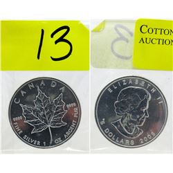 1 Oz 2006 Canada Maple Leaf .9999 Fine Silver Coin