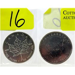 1 Oz 2011 Canada Maple Leaf .9999 Fine Silver Coin