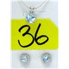 Image 1 : New 3.55 CTW Blue Topaz Earrings & Necklace