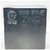 Image 2 : Hand Poured 1 Pound .999 Zinc Bullion Bar