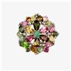 Image 1 : Natural Emerald & Fancy Tourmaline Ring