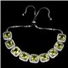 Image 2 : Natural Untreated Cushion Peridot 7mm Bracelet