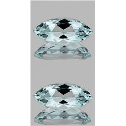 MARQUISE NATURAL LIGHT SKY BLUE AQUAMARINE PAIR