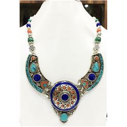 Tibet Natural Stone Tribal Queen Royal Necklace