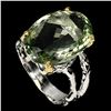 Image 1 : Natural 19x14mm Green Amethyst Ring