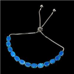 Natural Oval Ethopian Blue Fire Opal 7x5 MM Bracelet