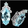 Image 1 : Natural 18X9MM. MARQUSIE AAA SKY BLUE TOPAZ Earring