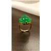 Image 2 : Hand Carved 12 Ct Jade Buddha Ring Mounted In 14 kt.
