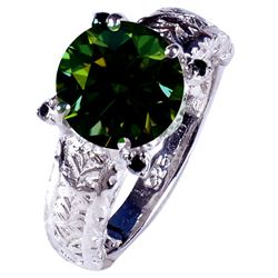 SPARKLING 3.3 CT EMERALD GREEN DIAMOND