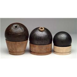 LOT OF THREE CANNONBALLS
