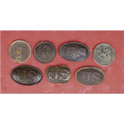 LOT OF 7 EXCAVATED US ACCOUTREMENT PLATES