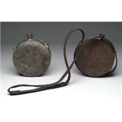 TWO CONFEDERATE TIN CANTEENS