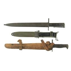 LOT OF THREE BAYONETS WITH SCABBARDS