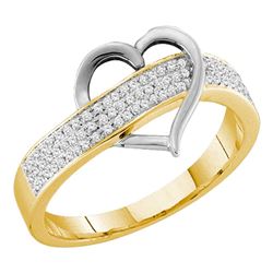 Diamond Heart Band 1/6 Cttw 10kt Yellow Gold