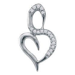 Diamond Small Heart Pendant 1/20 Cttw 10kt White Gold