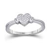 Image 1 : Diamond Heart Cluster Ring 1/12 Cttw 10kt White Gold