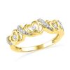 Image 1 : Diamond Heart Band Ring 1/8 Cttw 10kt Yellow Gold