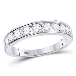 Diamond Single Row Wedding Band 3.00 Cttw 14kt White Gold