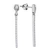 Image 1 : Diamond Vertical Drop Dangle Earrings 1/5 Cttw 10kt White Gold