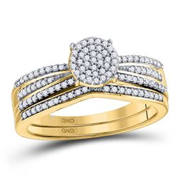 Diamond Bridal Wedding Engagement Ring Band Set 1/3 Cttw 10kt Yellow Gold