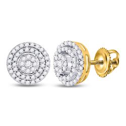 Diamond Fashion Cluster Earrings 1/4 Cttw 10kt Yellow Gold