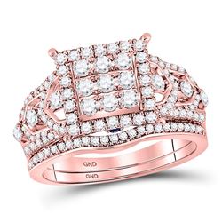 Diamond Bridal Wedding Engagement Ring Band Set 1.00 Cttw 14kt Rose Gold