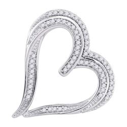 Diamond Heart Pendant 1/5 Cttw 10kt White Gold