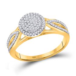 Diamond Cluster Bridal Wedding Engagement Ring 1/4 Cttw 10kt Yellow Gold