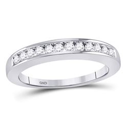 Diamond Wedding Channel Set Band 1/4 Cttw 14kt White Gold