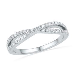 Diamond Crossover Band Ring 1/4 Cttw 10kt White Gold