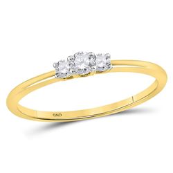 Diamond 3-stone Promise Bridal Ring 1/6 Cttw 10kt Yellow Gold