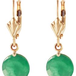 Genuine 3.3 ctw Emerald Earrings 14KT Yellow Gold - REF-50H6X