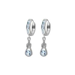 Genuine 2.15 ctw Aquamarine Earrings 14KT White Gold - REF-80M4T