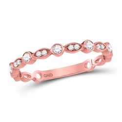 Diamond Classic Stackable Band Ring 1/6 Cttw 10kt Rose Gold