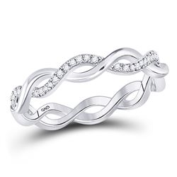 Diamond Fashion Braid Band Ring 1/10 Cttw 10kt White Gold