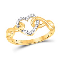 Diamond Infinity Twist Heart Ring 1/10 Cttw 10kt Yellow Gold