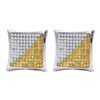 Image 1 : Mens Round Yellow Color Enhanced Diamond Square Cluster Earrings 1/4 Cttw 10kt White Gold