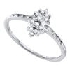 Image 1 : Round Orong-set Diamond Small Cluster Ring 1/8 Cttw 10kt White Gold