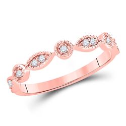 Diamond Classic Stackable Band Ring 1/10 Cttw 14kt Rose Gold