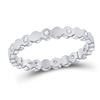 Image 1 : Diamond Machine-Set Band Ring 1/10 Cttw 14kt White Gold