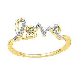 Diamond Love Band Ring 1/12 Cttw 10kt Yellow Gold