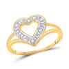 Image 1 : Diamond Split-shank Heart Ring 1/20 Cttw 10kt Yellow Gold